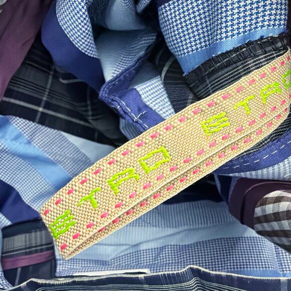 Etro Pants Mens Size 36 x 34 Cotton 54 Italy Blue Plaid - Picture 3 of 16